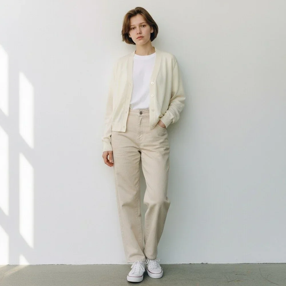 A New Day Womens Cream Button-Front Casual Cardigan Sweater Lightweight Small - Picture 1 of 12